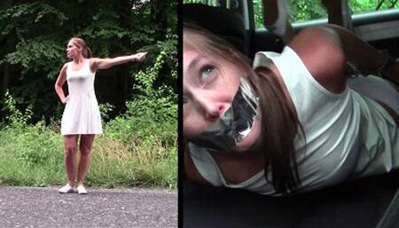 Rachel- Hitchhiker Taken In Tennis Skirt, Handcuffs, Tape Gag, Panties