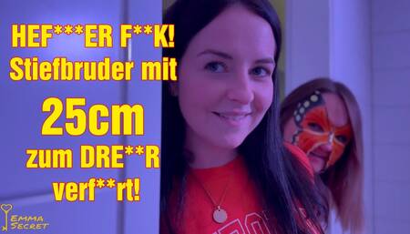 HARD FUCK! Stepbrother with 25cm seduced into a THREESOME!