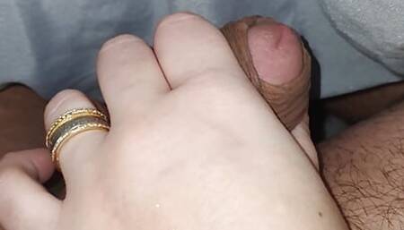 Step daughter almost caught handjob step dad cock