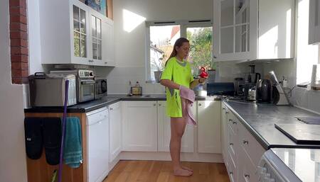 This Housewife Is Only Wearing a T-shirt