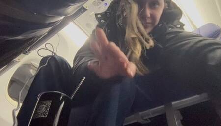 Rose puts her tiny foot worshipper at her feet on the airplane short clip