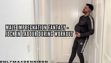 MALE IMPREGNATION FANTASY - JOCK IN LABOUR DURING WORKOUT