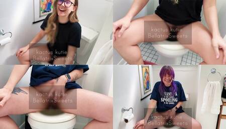 BellatrixSweets and KactusKutie watch each other pee