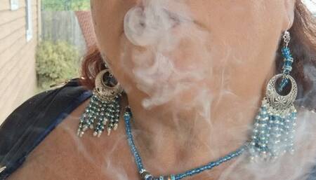 Smoking a cigarette before going to the Lunar Faire