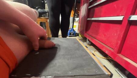 The dreadful wedge flip flops painfully crush cock flat