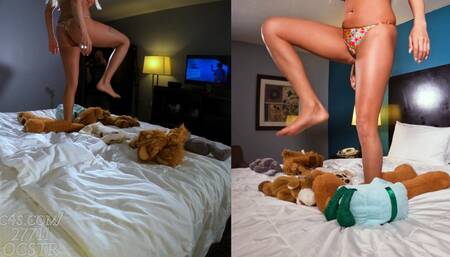 Bella Ink Plushies get Trampled - Side Views 4K