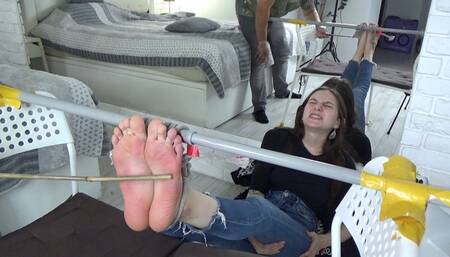 Shy, modest, and very tough Anda gets a harsh Bastinado lesson