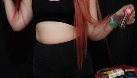 Hot gym outfit - red Marlboro, a few coughs