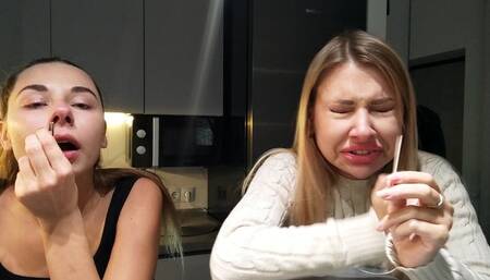 Lucy and Nastya sneeze together for the first time