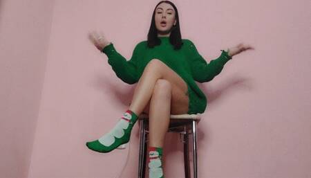 Dicklet teased by Christmas socks