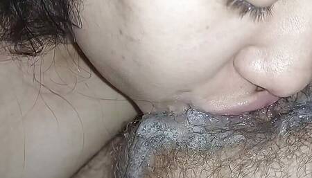 bubbling saliva on the pervert's hard cock fucking my throat very horny