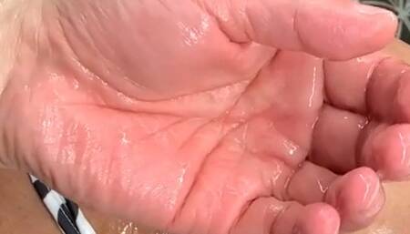 Squirting big loads while fisted by two hands and a dildo