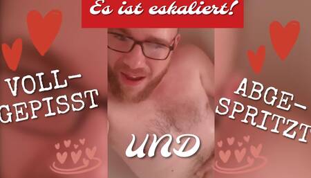 Watch me as I piss myself completely uninhibitedly and escalated and then have to cum violently. Your cock will get stiff!
