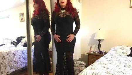 Deanna CD doll in long black dress