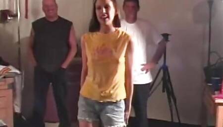 Amateur playful brunette babes take invitation to private party with some horny dudes