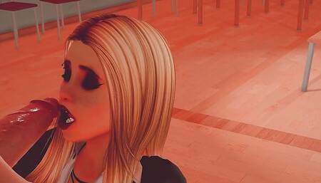 Cute blonde fucks with Futa Teacher