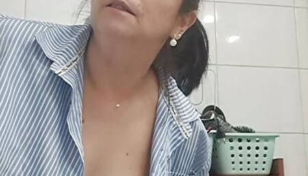 My son's friend was in the shower, he put it in me hard and fast and was recording me