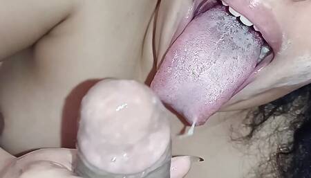 he filled me with creampie while I jacked off his dick inside my mouth