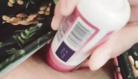 Teen pussy being penetrated with homemade toy