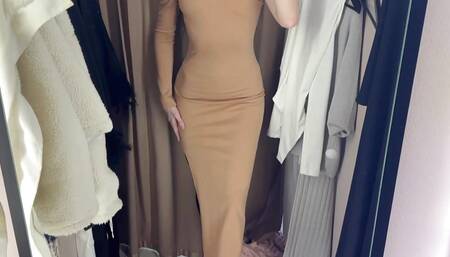 teasing blond in hot tight dress