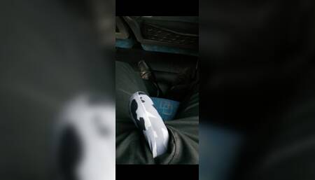 Horny teacher with huge bulge  flashing and masturbating in bus