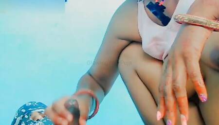 Beautiful blonde Pooja's big ass fucked