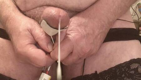 Sissy Panties, CBT and hard estim. Hands free orgasm.