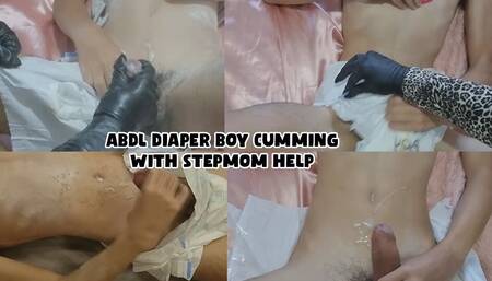 ABDL Diaper Boy Cumming, With StepMom Handjob COMPILATION