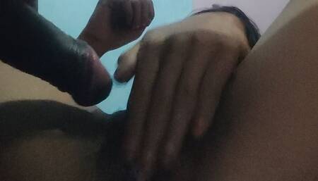 Left Girlfriend in the Office with Both Legs Raised