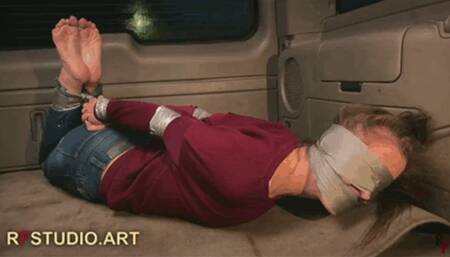 Leya in a sticky situation - Part 3 - Hogtied in the trunk (HD 720p MP4)