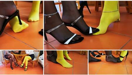 PREMIERE: TWO SEXY FOOT STEPPING GIRLS IN NYLONS