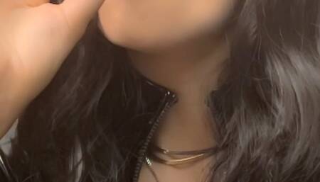 Cruella hair, snow white look, but in latex with a cigarette 2