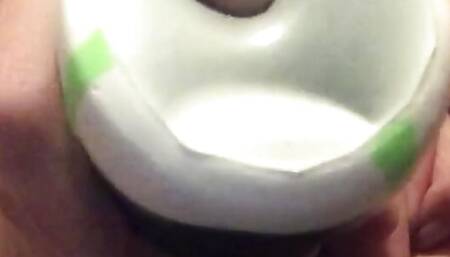 Beer bottle dildo stuffs my pussy