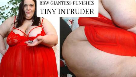 BBW Giantess Punishes Tiny Intruder