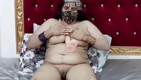 Beautiful Big Tits Arab Muslim Queen Orgasm with Dildo