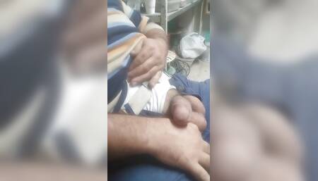 Muscular Turkish Man Cums in the Office