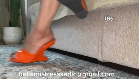 Long black nails, EGO orange heels and my soft soles