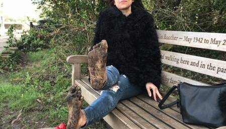 FeetWondersPublic - Heels to muddy feet