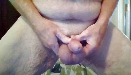 Chub Dad, exposed and stroking