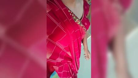 Wear red saree part-1