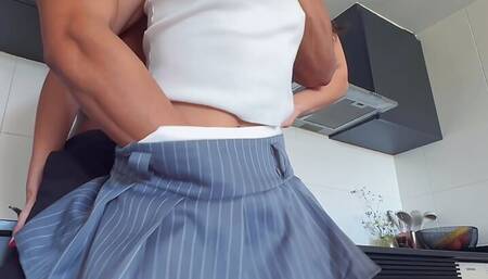 My cousin and I can't stand the heat at the family meal!