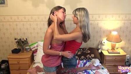Young Carrie and her Blonde Girlfriend have Lesbian Sex