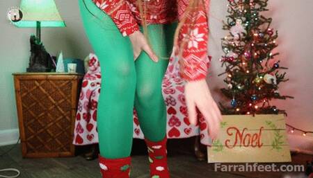 red dotted socks and tease