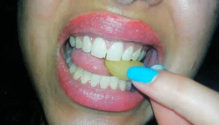 Eating spaghetti pasta