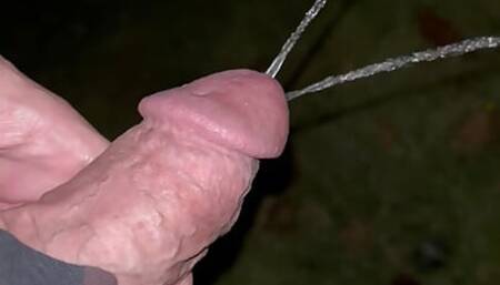 Public outdoors pissing with close ups and high def video