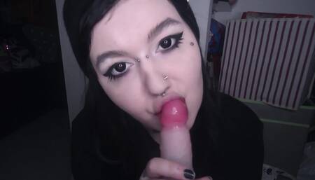 Emogirl Sloppy Blowjob
