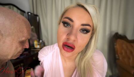 Goddess Samariel humiliates Her human mirror stand