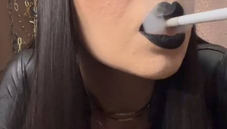 Smoking instructions and encouragement closeup