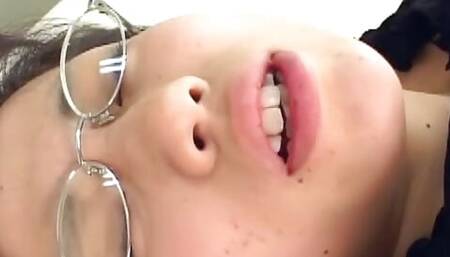 A horny doctor with big tits fucks her patient