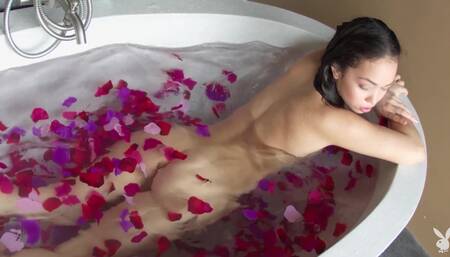 Petite Asian teen posing in hot lingerie